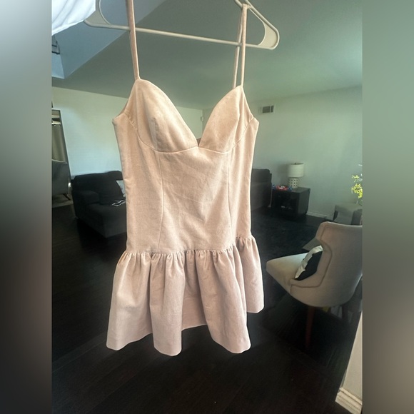 Zara Strapless Sweetheart Mini Dress in Nude Blush - Picture 5 of 7